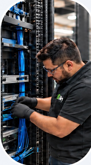 Organización de cableado en un centro de datos